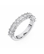 Diamantes sintéticos Half Alliance Oro blanco Flavia de 1.70 quilates en talla esmeralda