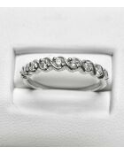 Halve trouwring bezet met synthetische diamanten 0,13 karaat Celia Witgoud