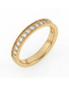 Half alliance pearl rail synthetische diamanten 0,50 karaat Apollonia geelgoud