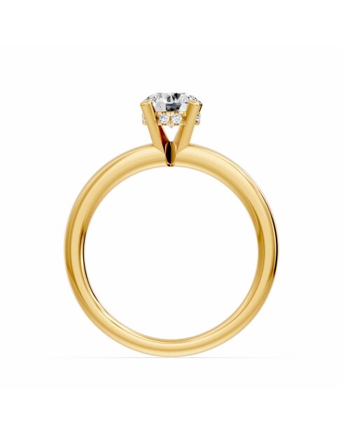 Solitario de diamante sintético redondo de 0.50 quilates Elisabetta Yellow Gold