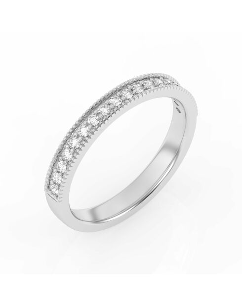 Half alliance pearl rail synthetische diamanten 0,25 karaat Apollonia witgoud