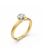 1.00 karaat Olimpia geelgoud ronde synthetische diamantsolitaire