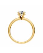 1.00 karaat Olimpia geelgoud ronde synthetische diamantsolitaire