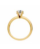 Solitario de diamante sintético redondo Olimpia de oro amarillo de 1.00 quilates