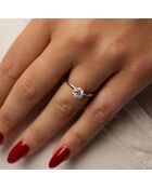 1.00 karaat Ely roségouden synthetische diamanten verlovingsring