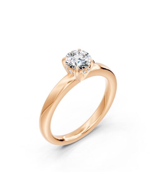 Solitario de diamante sintético redondo de 0.50 quilates Elisabetta Rose Gold