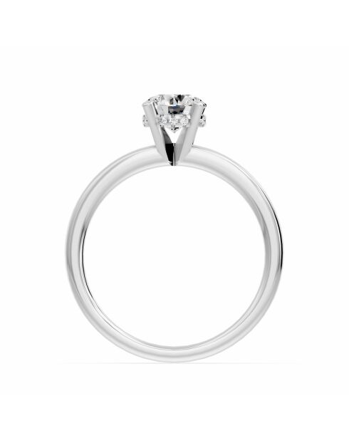 1.00 karaat Olimpia witgouden ronde synthetische diamantsolitaire