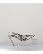11307 gouden leren pumps - hak van 10 cm