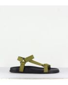 Giunona1 kaki leren sandalen