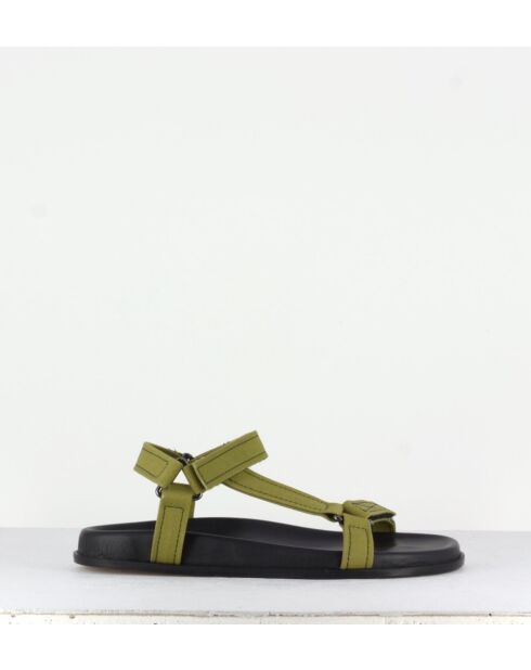 Giunona1 kaki leren sandalen