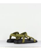 Giunona1 kaki leren sandalen