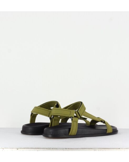 Giunona1 kaki leren sandalen
