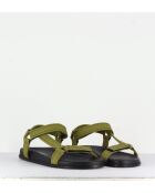 Giunona1 kaki leren sandalen
