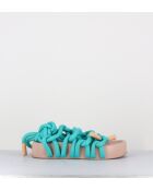 Sandali Jane in pelle blu