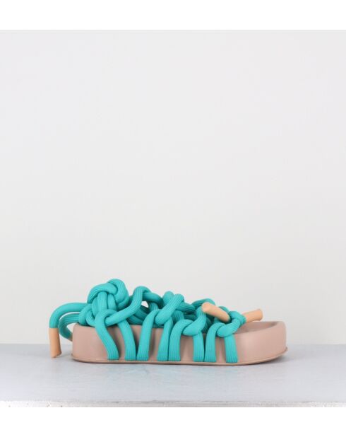 Sandali Jane in pelle blu