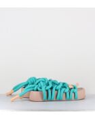 Sandali Jane in pelle blu