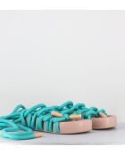 Sandali Jane in pelle blu