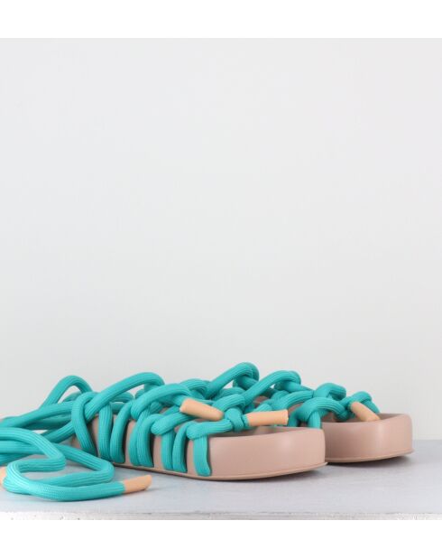 Sandali Jane in pelle blu