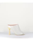 Dea weiße Lederpantolette mit 10 cm Absatz