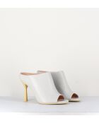 Dea weiße Lederpantolette mit 10 cm Absatz