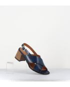 3162 blaue Ledersandalen - 5 cm Absatz