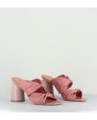 Nikki16 pinke Sandalen mit quadratischer Zehenpartie - Absatz 8 cm