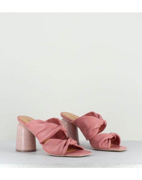 Nikki16 pinke Sandalen mit quadratischer Zehenpartie - Absatz 8 cm