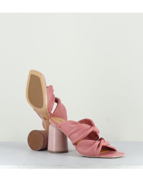 Nikki16 pinke Sandalen mit quadratischer Zehenpartie - Absatz 8 cm