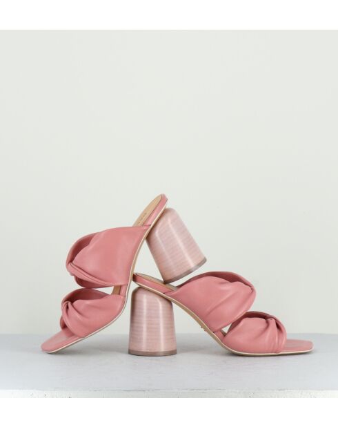 Nikki16 pinke Sandalen mit quadratischer Zehenpartie - Absatz 8 cm