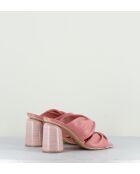 Nikki16 pinke Sandalen mit quadratischer Zehenpartie - Absatz 8 cm