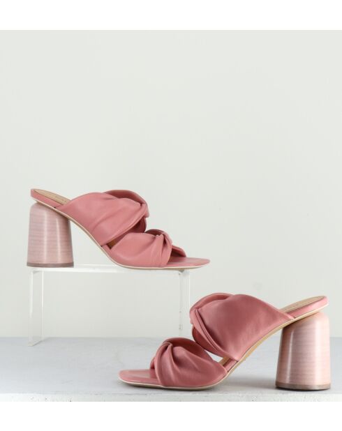 Nikki16 pinke Sandalen mit quadratischer Zehenpartie - Absatz 8 cm