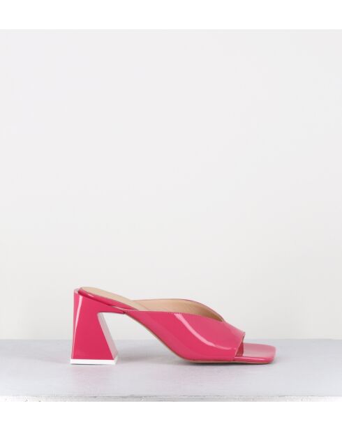 Sabot Tasha in pelle rosa - Tacco 8cm