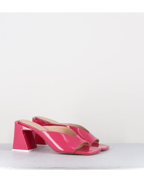 Sabot Tasha in pelle rosa - Tacco 8cm