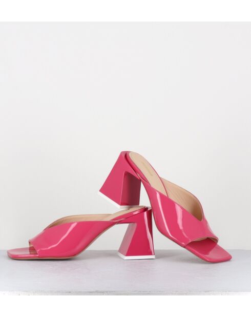 Sabot Tasha in pelle rosa - Tacco 8cm