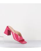 Pantoletten Tasha aus Leder in Rosa - Absatz 8 cm