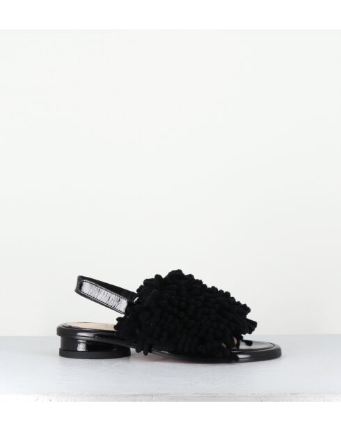 Alison zwarte leren sandalen