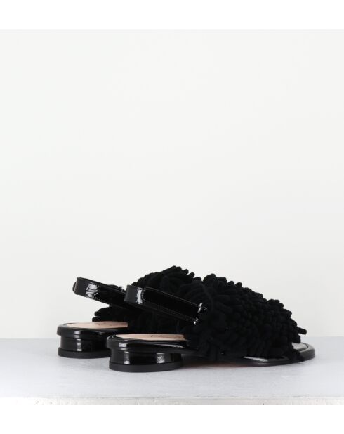 Alison zwarte leren sandalen