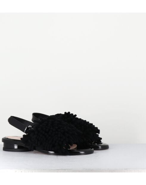 Alison zwarte leren sandalen