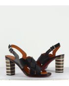 Sandales en cuir Balbina noires - Talon 7,5cm