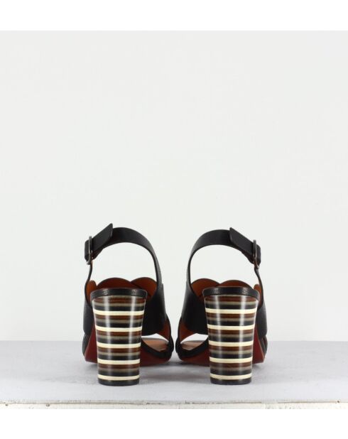 Sandales en cuir Balbina noires - Talon 7,5cm