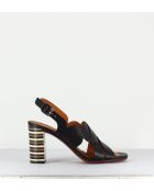 Sandales en cuir Balbina noires - Talon 7,5cm