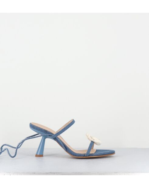 Blaue Ledersandale Kendra - 6,5 cm Absatz