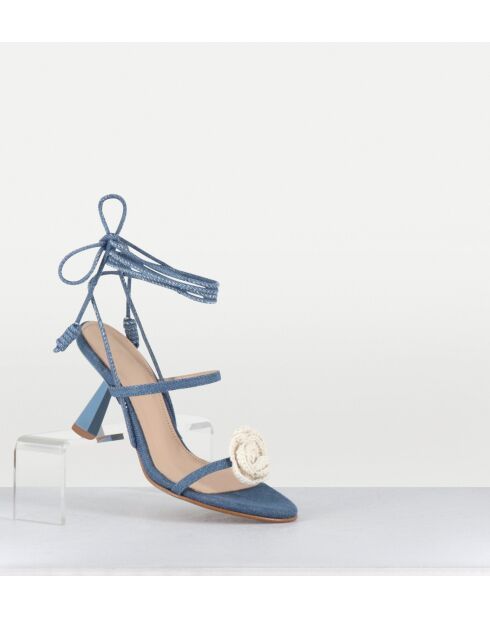 Blaue Ledersandale Kendra - 6,5 cm Absatz