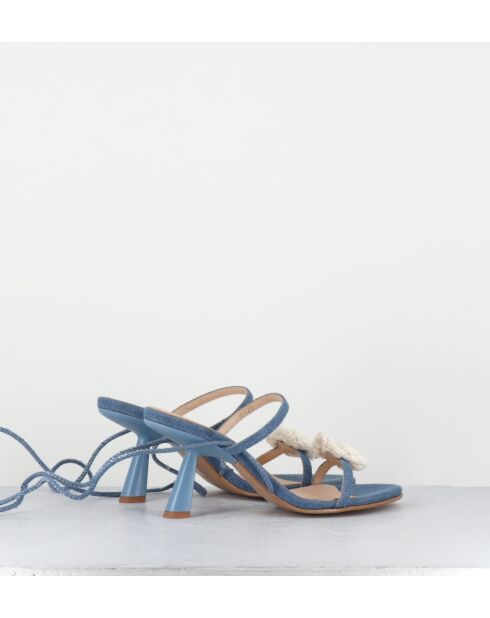 Blaue Ledersandale Kendra - 6,5 cm Absatz