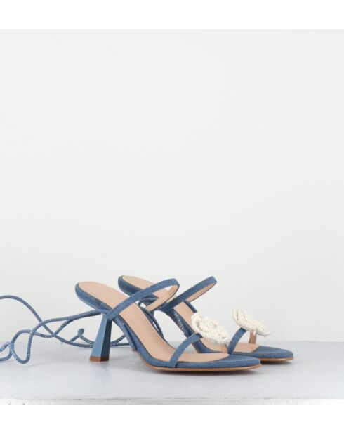 Blaue Ledersandale Kendra - 6,5 cm Absatz