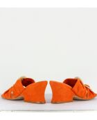 Valentina oranje suède sandalen - hak van 6 cm