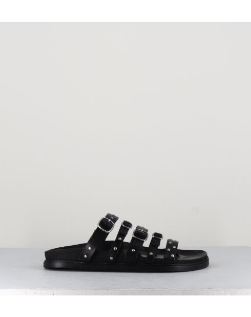 68750 zwarte leren sandalen