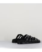 68750 zwarte leren sandalen