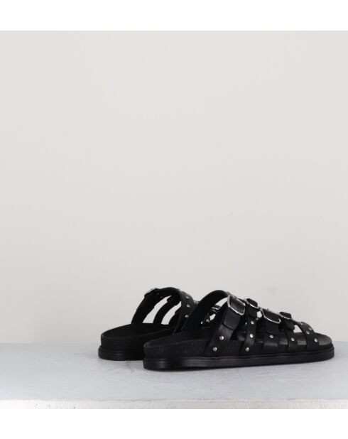 68750 zwarte leren sandalen