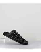 68750 zwarte leren sandalen